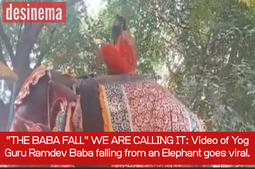 Baba Ramdev Falls off Elephant While Performing Yoga 1