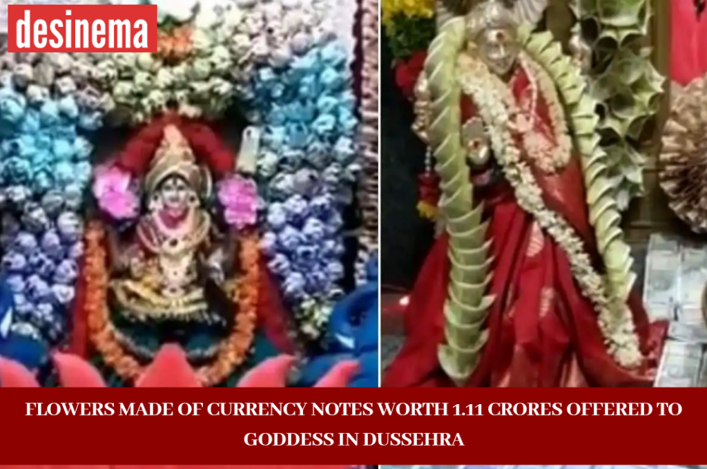 Flowers Made of Currency Notes Worth Rupees One Crore Offered to Goddess On Dussehra at Telangana Temple 1