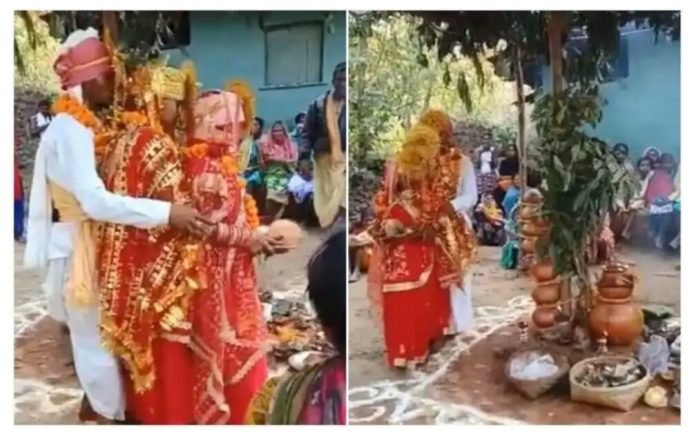 A-man-in-Chhattisgarh-tied-the-knot-with-two-women-together