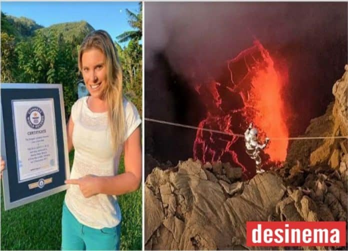 Brazilian Wildlife physician sets world record for longest tyrolean traverse over lava lake