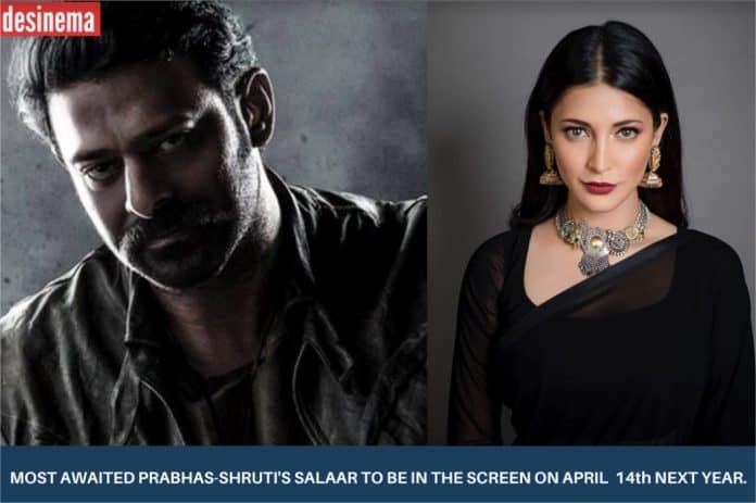 Salaar release date announced. Starring Prabhas and Shruti Hassan as lead roles