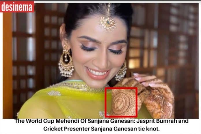 World Cup mehendi on Bumrah's wife Sanjana