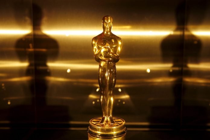 An Oscar statue is pictured during the Oscars Foreign Language Film Award Directors Reception in advance of the 88th Academy Awards in Hollywood