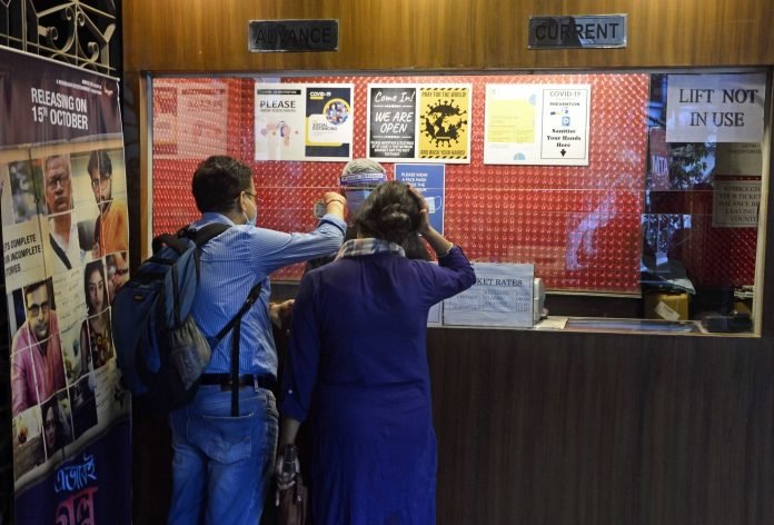 Kolkata: Cinema Halls reopened for the general public as part of Unlock 5.0 amid COVID-19 pandemic, in Kolkata on Oct 16, 2020. (Photo: Kuntal Chakrabarty/IANS)