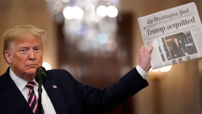 Donald-Trump-celebrates-his-acquittal-by-Senate