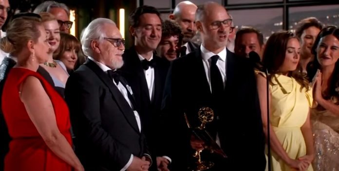 'Succession' showrunner takes dig at Charles in Emmys acceptance speech.