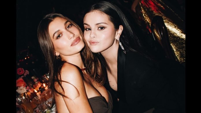 Selena-Gomez-Hailey-Bieber-pose-together-discard-possibility-of-a-feud
