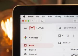 Close-up of Gmail inbox on computer screen to showcase what fonts to use in email